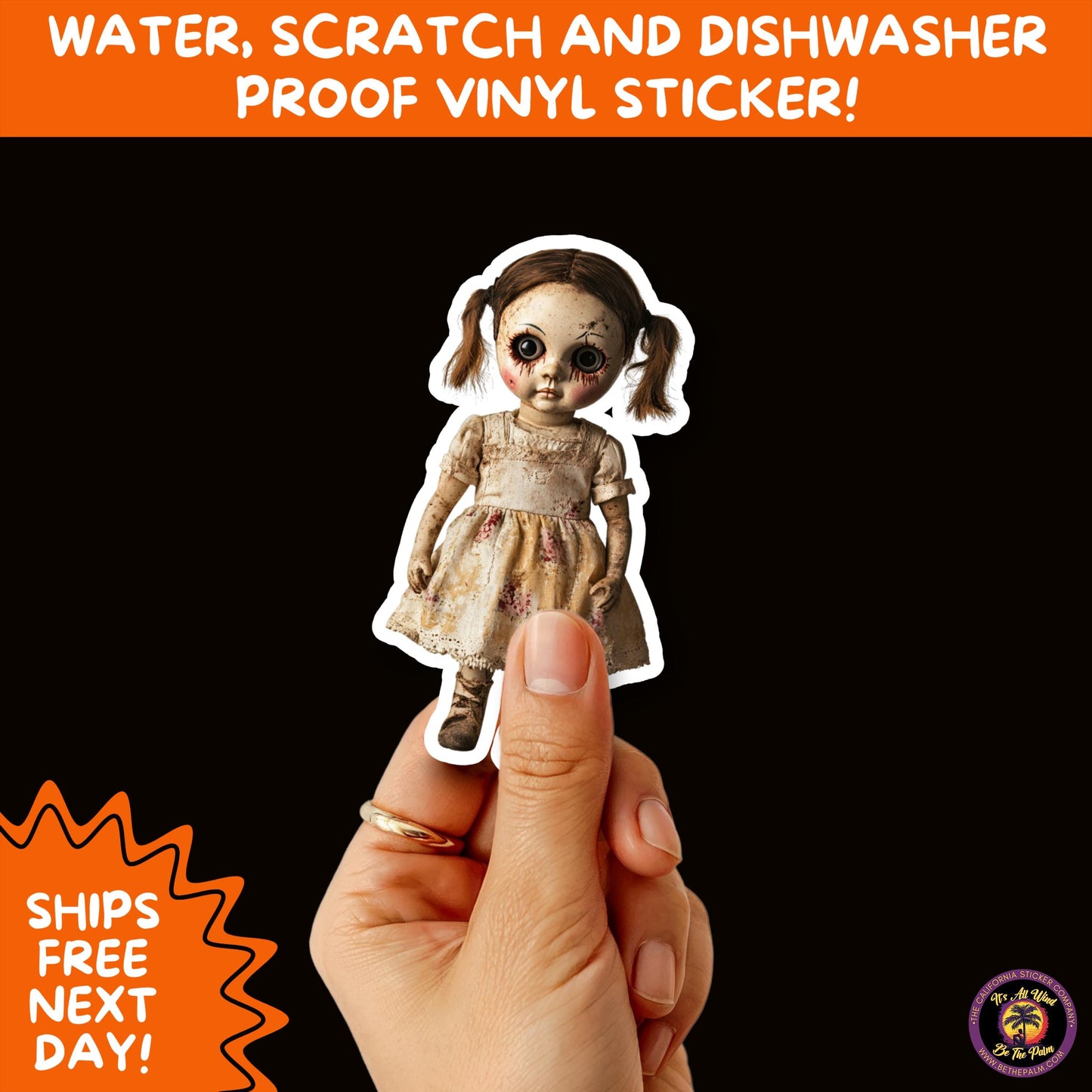 HORROR DOLL STICKERS Spooky Cute Creepy Girl Stickers – Perfect for Halloween, Scrapbooking, and Horror Aesthetic Fans