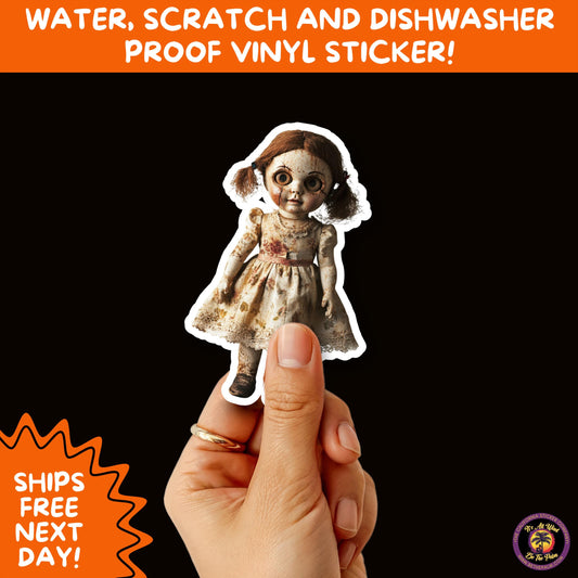 HORROR DOLL STICKERS Spooky Cute Creepy Girl Stickers – Perfect for Halloween, Scrapbooking, and Horror Aesthetic Fans