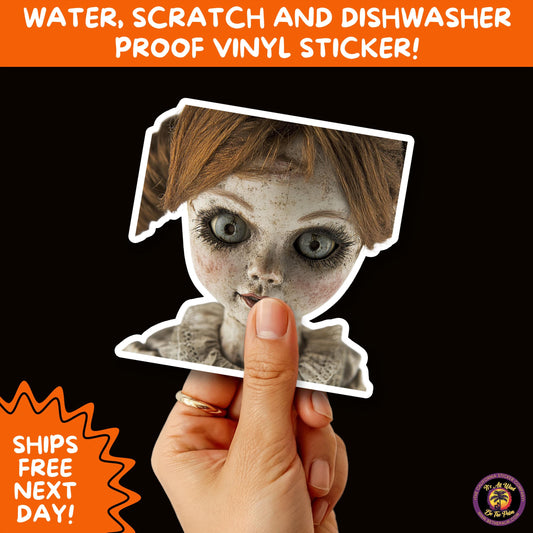 HORROR DOLL STICKERS Spooky Cute Creepy Girl Stickers – Perfect for Halloween, Scrapbooking, and Horror Aesthetic Fans