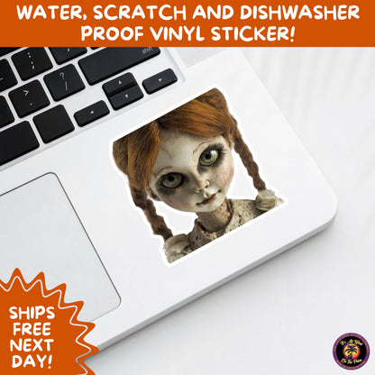 HORROR DOLL STICKERS Spooky Cute Creepy Girl Stickers – Perfect for Halloween, Scrapbooking, and Horror Aesthetic Fans
