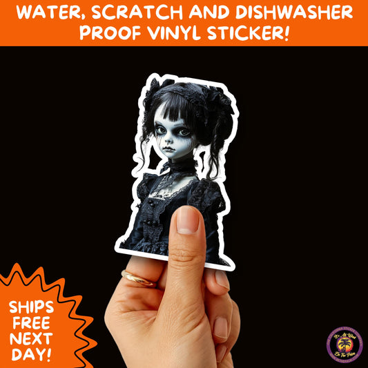 HORROR DOLL STICKERS Spooky Cute Creepy Girl Stickers – Perfect for Halloween, Scrapbooking, and Horror Aesthetic Fans