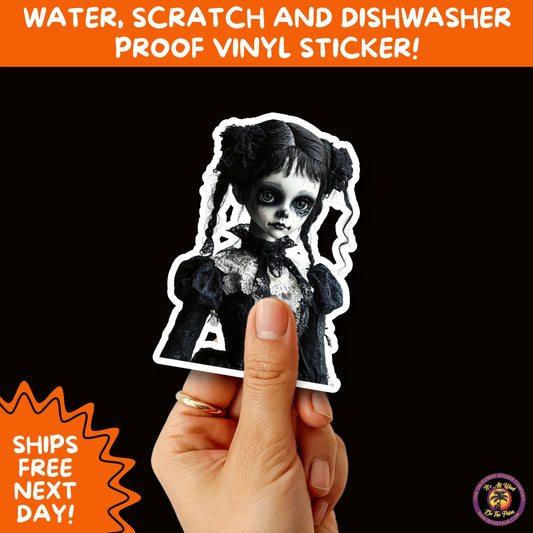 HORROR DOLL STICKERS Spooky Cute Creepy Girl Stickers – Perfect for Halloween, Scrapbooking, and Horror Aesthetic Fans