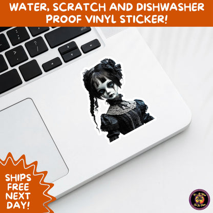 HORROR DOLL STICKERS Spooky Cute Creepy Girl Stickers – Perfect for Halloween, Scrapbooking, and Horror Aesthetic Fans