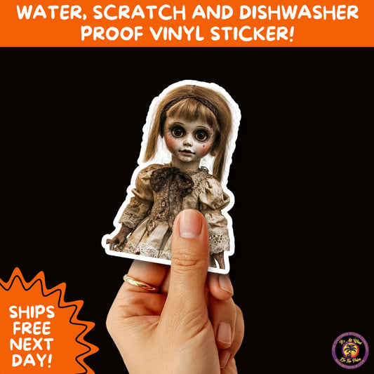 HORROR DOLL STICKERS Spooky Cute Creepy Girl Stickers – Perfect for Halloween, Scrapbooking, and Horror Aesthetic Fans