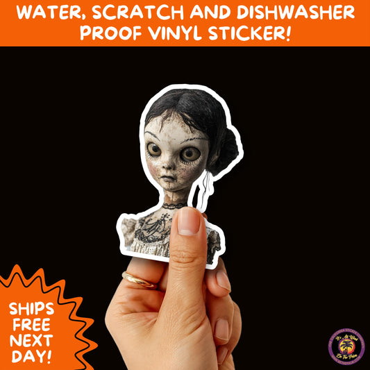 HORROR DOLL STICKERS Spooky Cute Creepy Girl Stickers  Perfect for Halloween, Scrapbooking, and Horror Aesthetic Fans