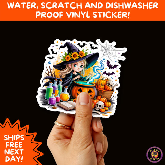 HALLOWEEN VINYL STICKERS | Spooky Ghosts, Witches, Pumpkins, Skulls and Bats – Waterproof Halloween Sticker Pack for All Ages