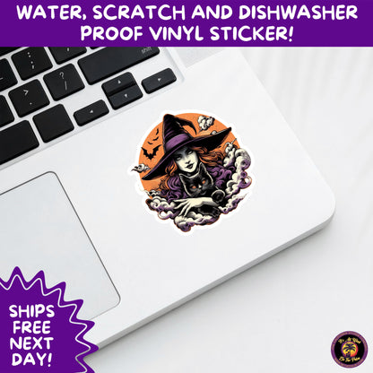 HALLOWEEN VINYL STICKERS | Spooky Ghosts, Witches, Pumpkins, Skulls and Bats – Waterproof Halloween Sticker Pack for All Ages