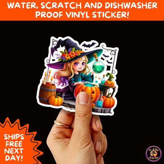 HALLOWEEN VINYL STICKERS | Spooky Ghosts, Witches, Pumpkins, Skulls and Bats – Waterproof Halloween Sticker Pack for All Ages