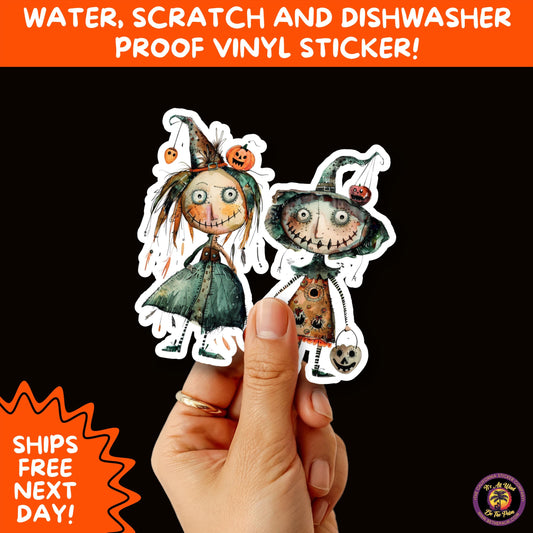 HALLOWEEN VINYL STICKERS | Spooky Ghosts, Witches, Pumpkins, Skulls and Bats – Waterproof Halloween Sticker Pack for All Ages