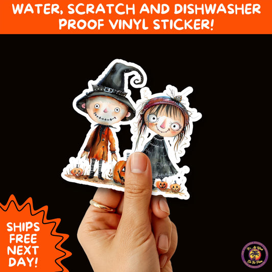 HALLOWEEN VINYL STICKERS | Spooky Ghosts, Witches, Pumpkins, Skulls and Bats – Waterproof Halloween Sticker Pack for All Ages