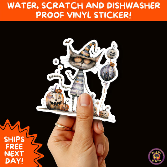 HALLOWEEN VINYL STICKERS | Spooky Ghosts, Witches, Pumpkins, Skulls and Bats – Waterproof Halloween Sticker Pack for All Ages