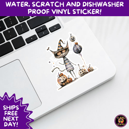 HALLOWEEN VINYL STICKERS | Spooky Ghosts, Witches, Pumpkins, Skulls and Bats – Waterproof Halloween Sticker Pack for All Ages