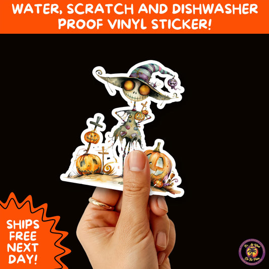 HALLOWEEN VINYL STICKERS | Spooky Ghosts, Witches, Pumpkins, Skulls and Bats – Waterproof Halloween Sticker Pack for All Ages