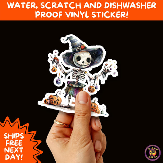 HALLOWEEN VINYL STICKERS | Spooky Ghosts, Witches, Pumpkins, Skulls and Bats – Waterproof Halloween Sticker Pack for All Ages