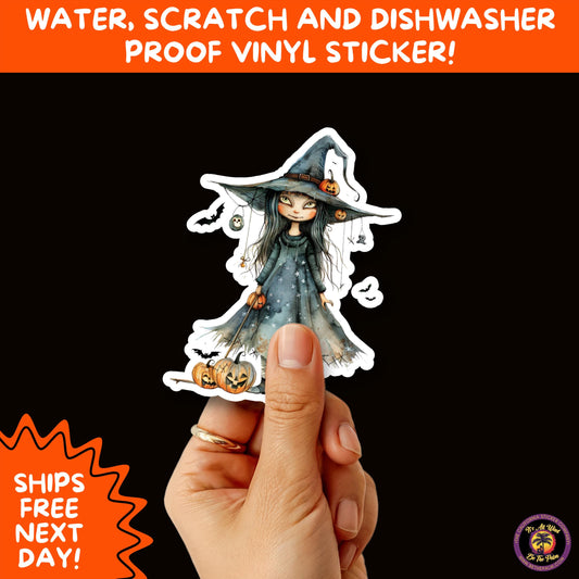 HALLOWEEN VINYL STICKERS | Spooky Ghosts, Witches, Pumpkins, Skulls and Bats – Waterproof Halloween Sticker Pack for All Ages