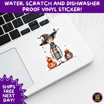 HALLOWEEN VINYL STICKERS | Spooky Ghosts, Witches, Pumpkins, Skulls and Bats – Waterproof Halloween Sticker Pack for All Ages