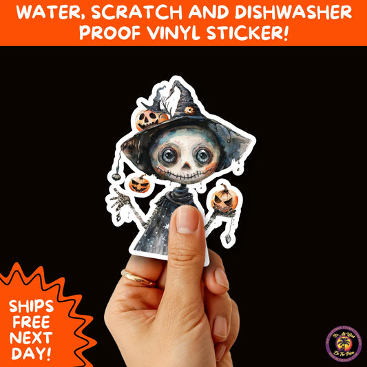 HALLOWEEN VINYL STICKERS | Spooky Ghosts, Witches, Pumpkins, Skulls and Bats – Waterproof Halloween Sticker Pack for All Ages