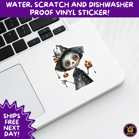 HALLOWEEN VINYL STICKERS | Spooky Ghosts, Witches, Pumpkins, Skulls and Bats – Waterproof Halloween Sticker Pack for All Ages