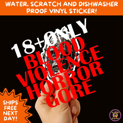 GORE HORROR STICKERS | Creepy Vibe Aesthetic – Blood, Skulls, Guts, and Creepy Vinyl Art for Halloween and Alternative Style Fans