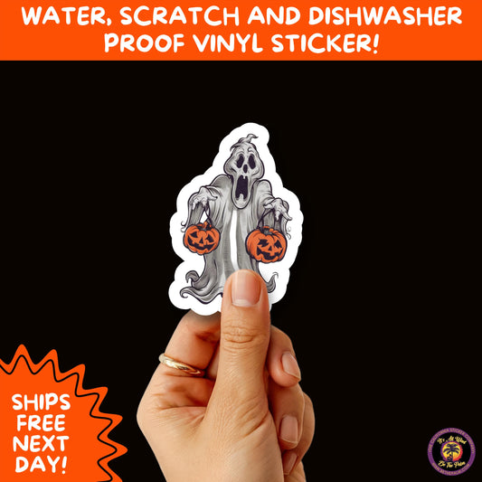 HALLOWEEN VINYL STICKERS | Spooky Ghosts, Witches, Pumpkins, Skulls and Bats – Waterproof Halloween Sticker Pack for All Ages