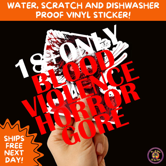 GORE HORROR STICKERS | Creepy Vibe Aesthetic – Blood, Skulls, Guts, and Creepy Vinyl Art for Halloween and Alternative Style Fans