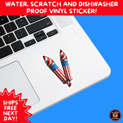 4TH OF JULY | Sticker Pack Independence Day Vinyl Decals, USA Flag, Fireworks, Red White Blue Summer Holiday Patriotic Sticker Set