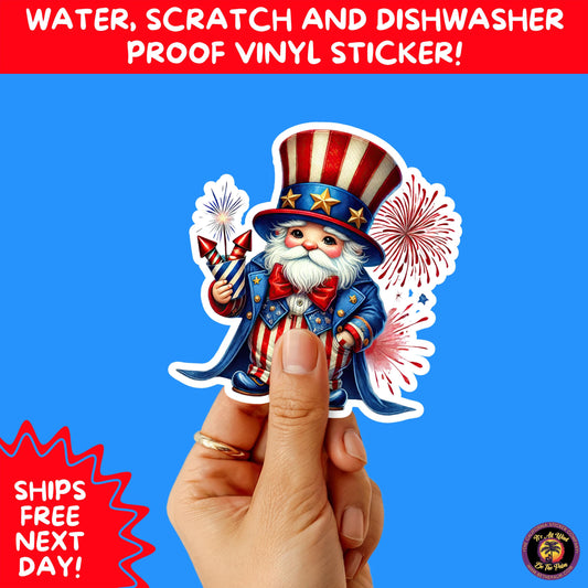 4TH OF JULY | Sticker Pack Independence Day Vinyl Decals, USA Flag, Fireworks, Red White Blue Summer Holiday Patriotic Sticker Set