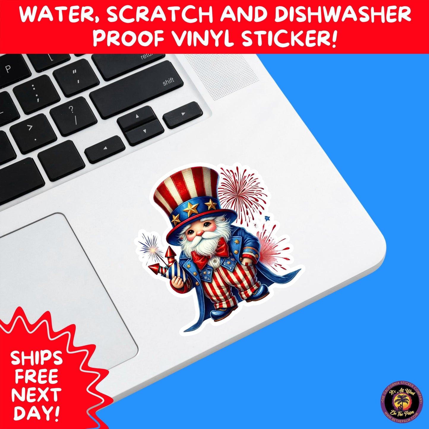 4TH OF JULY | Sticker Pack Independence Day Vinyl Decals, USA Flag, Fireworks, Red White Blue Summer Holiday Patriotic Sticker Set