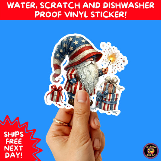 4TH OF JULY | Sticker Pack Independence Day Vinyl Decals, USA Flag, Fireworks, Red White Blue Summer Holiday Patriotic Sticker Set