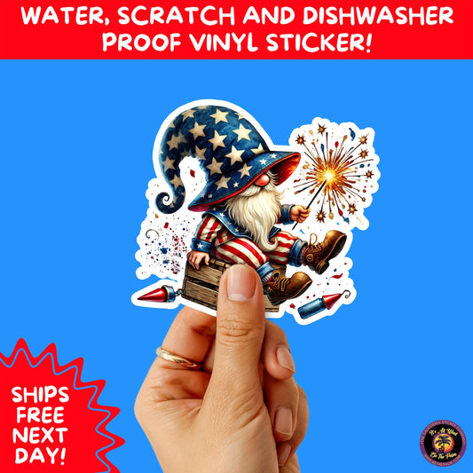 4TH OF JULY | Sticker Pack Independence Day Vinyl Decals, USA Flag, Fireworks, Red White Blue Summer Holiday Patriotic Sticker Set