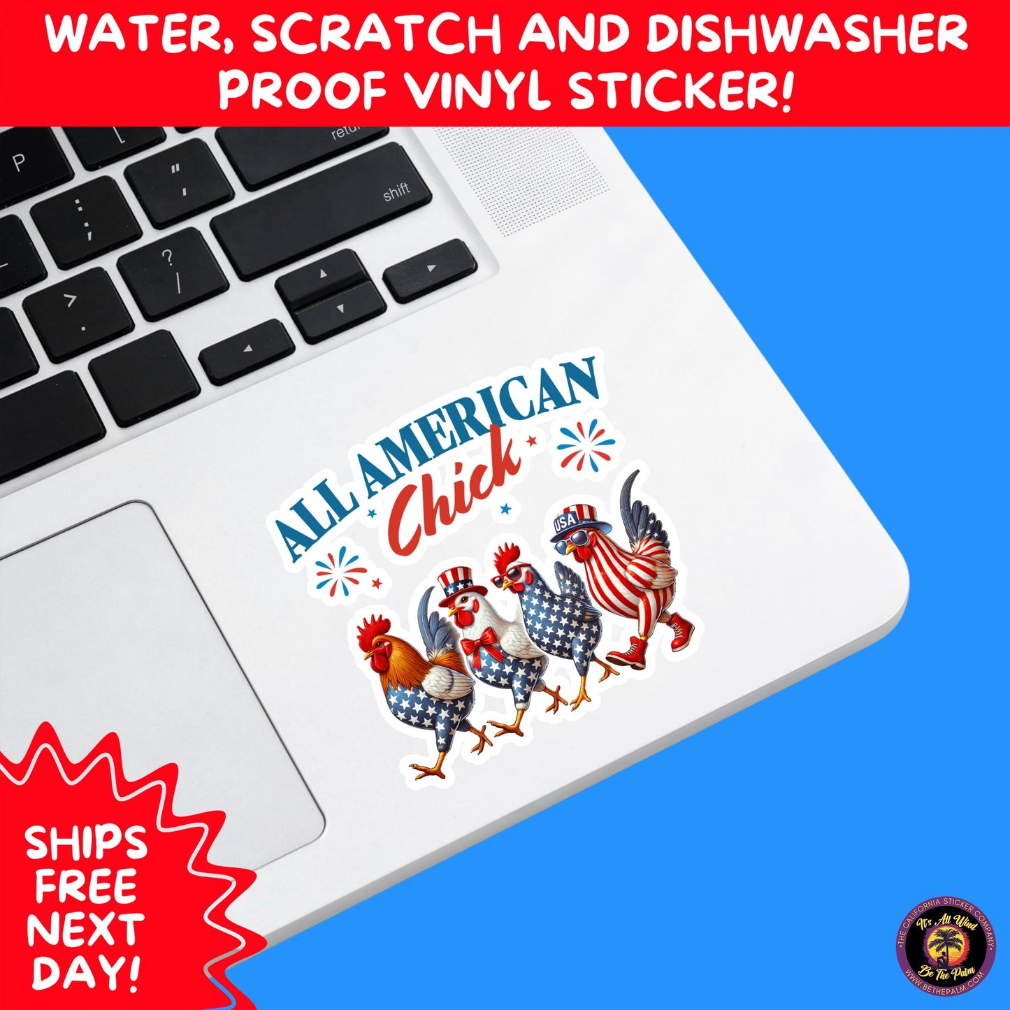 4TH OF JULY | Sticker Pack Independence Day Vinyl Decals, USA Flag, Fireworks, Red White Blue Summer Holiday Patriotic Sticker Set