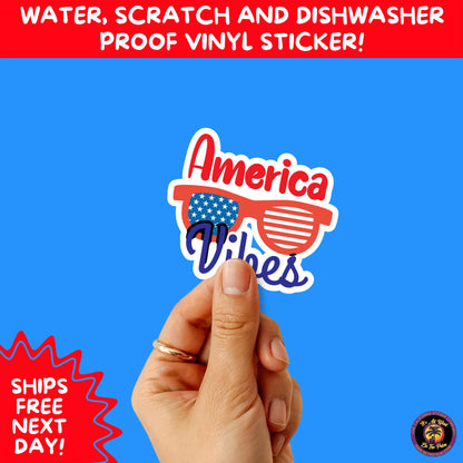 4TH OF JULY | Sticker Pack Independence Day Vinyl Decals, USA Flag, Fireworks, Red White Blue Summer Holiday Patriotic Sticker Set