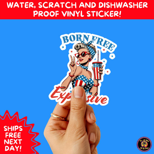 4TH OF JULY | Sticker Pack Independence Day Vinyl Decals, USA Flag, Fireworks, Red White Blue Summer Holiday Patriotic Sticker Set