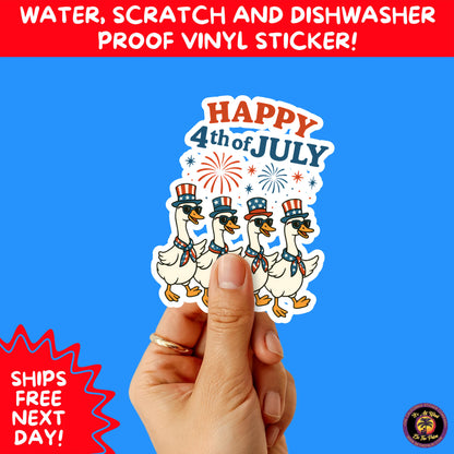 4TH OF JULY | Sticker Pack Independence Day Vinyl Decals, USA Flag, Fireworks, Red White Blue Summer Holiday Patriotic Sticker Set