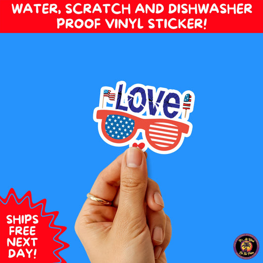 4TH OF JULY | Sticker Pack Independence Day Vinyl Decals, USA Flag, Fireworks, Red White Blue Summer Holiday Patriotic Sticker Set