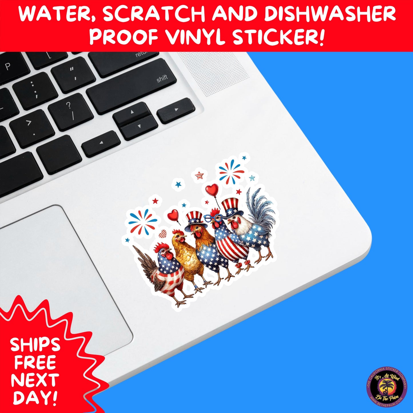 4TH OF JULY | Sticker Pack Independence Day Vinyl Decals, USA Flag, Fireworks, Red White Blue Summer Holiday Patriotic Sticker Set