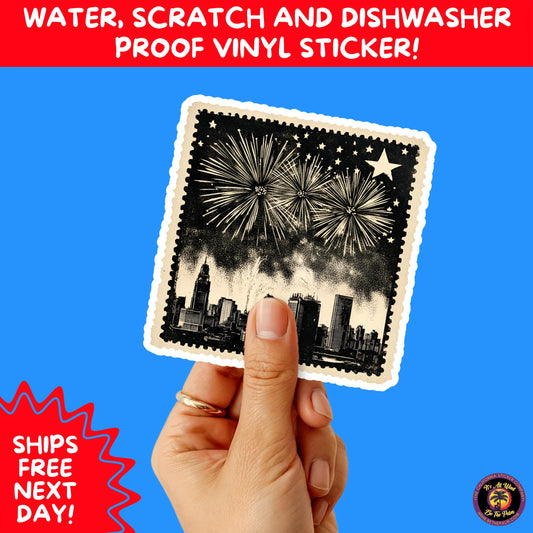 4TH OF JULY | Sticker Pack Independence Day Vinyl Decals, USA Flag, Fireworks, Red White Blue Summer Holiday Patriotic Sticker Set