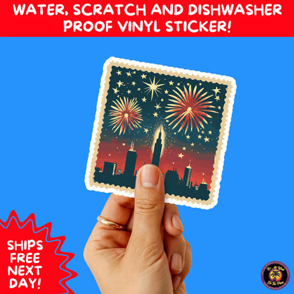 4TH OF JULY | Sticker Pack Independence Day Vinyl Decals, USA Flag, Fireworks, Red White Blue Summer Holiday Patriotic Sticker Set