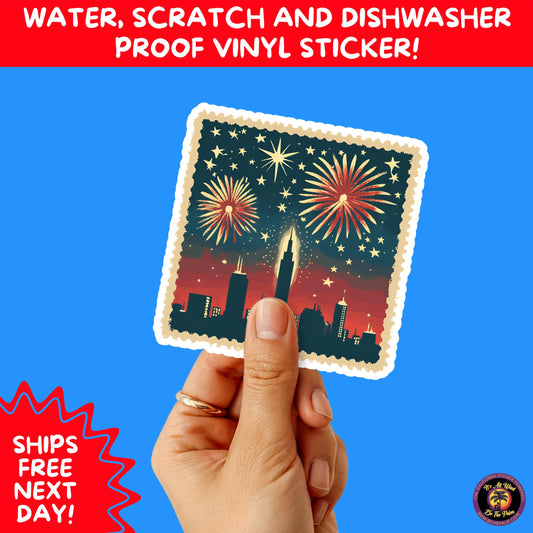 4TH OF JULY | Sticker Pack Independence Day Vinyl Decals, USA Flag, Fireworks, Red White Blue Summer Holiday Patriotic Sticker Set