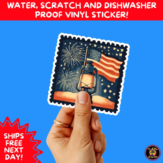 4TH OF JULY | Sticker Pack Independence Day Vinyl Decals, USA Flag, Fireworks, Red White Blue Summer Holiday Patriotic Sticker Set