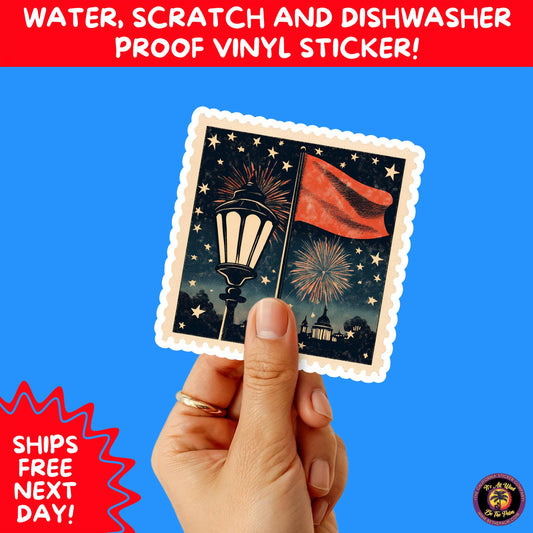 4TH OF JULY | Sticker Pack Independence Day Vinyl Decals, USA Flag, Fireworks, Red White Blue Summer Holiday Patriotic Sticker Set