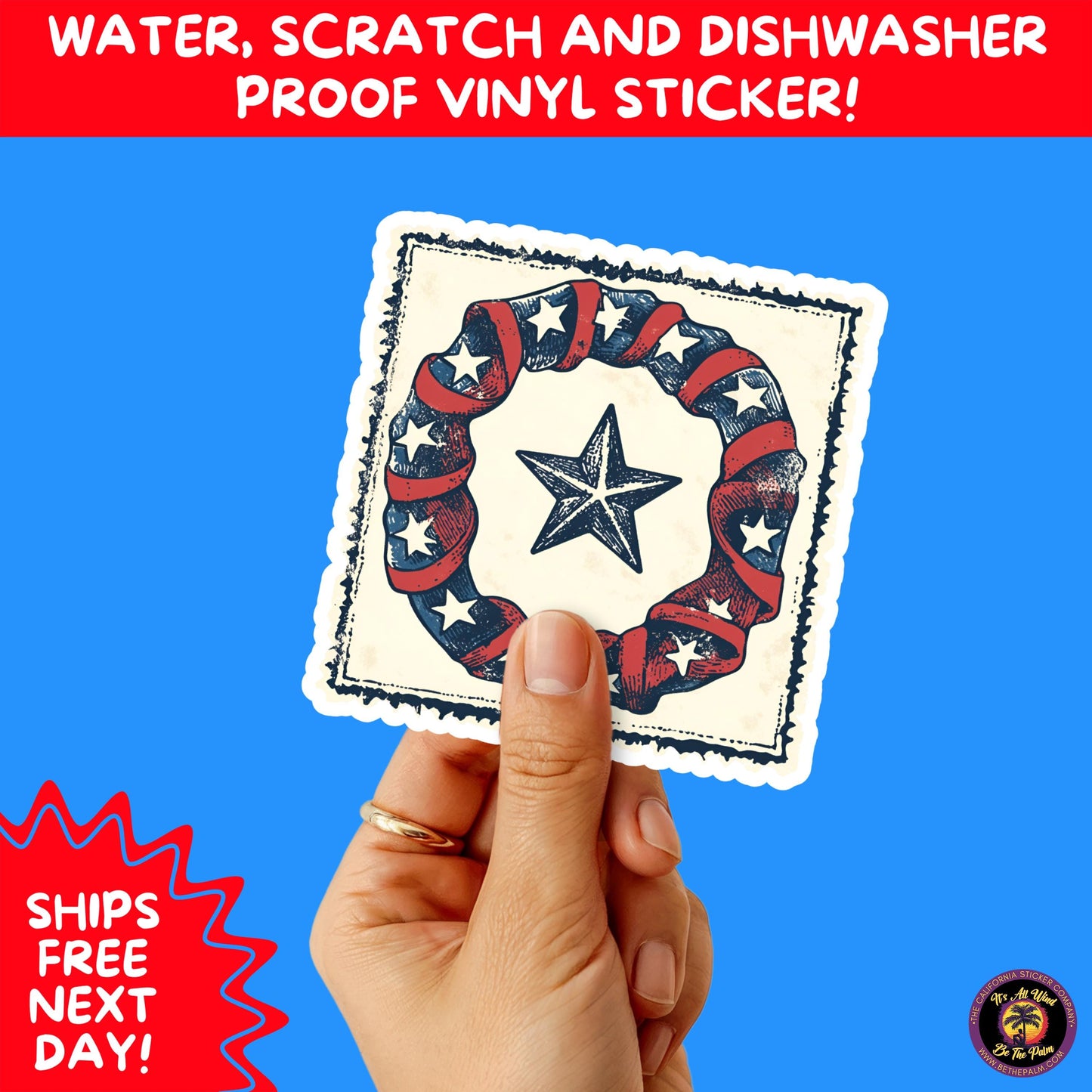4TH OF JULY | Sticker Pack Independence Day Vinyl Decals, USA Flag, Fireworks, Red White Blue Summer Holiday Patriotic Sticker Set