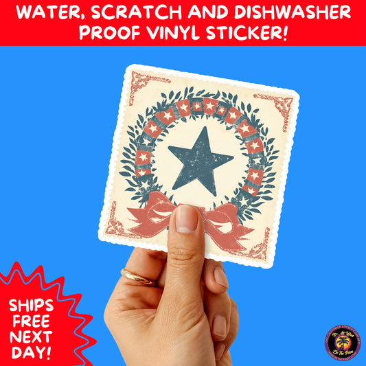 4TH OF JULY | Sticker Pack Independence Day Vinyl Decals, USA Flag, Fireworks, Red White Blue Summer Holiday Patriotic Sticker Set