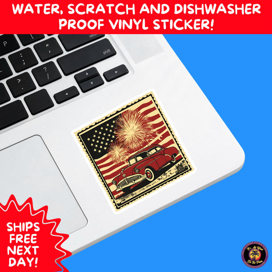 4TH OF JULY | Sticker Pack Independence Day Vinyl Decals, USA Flag, Fireworks, Red White Blue Summer Holiday Patriotic Sticker Set