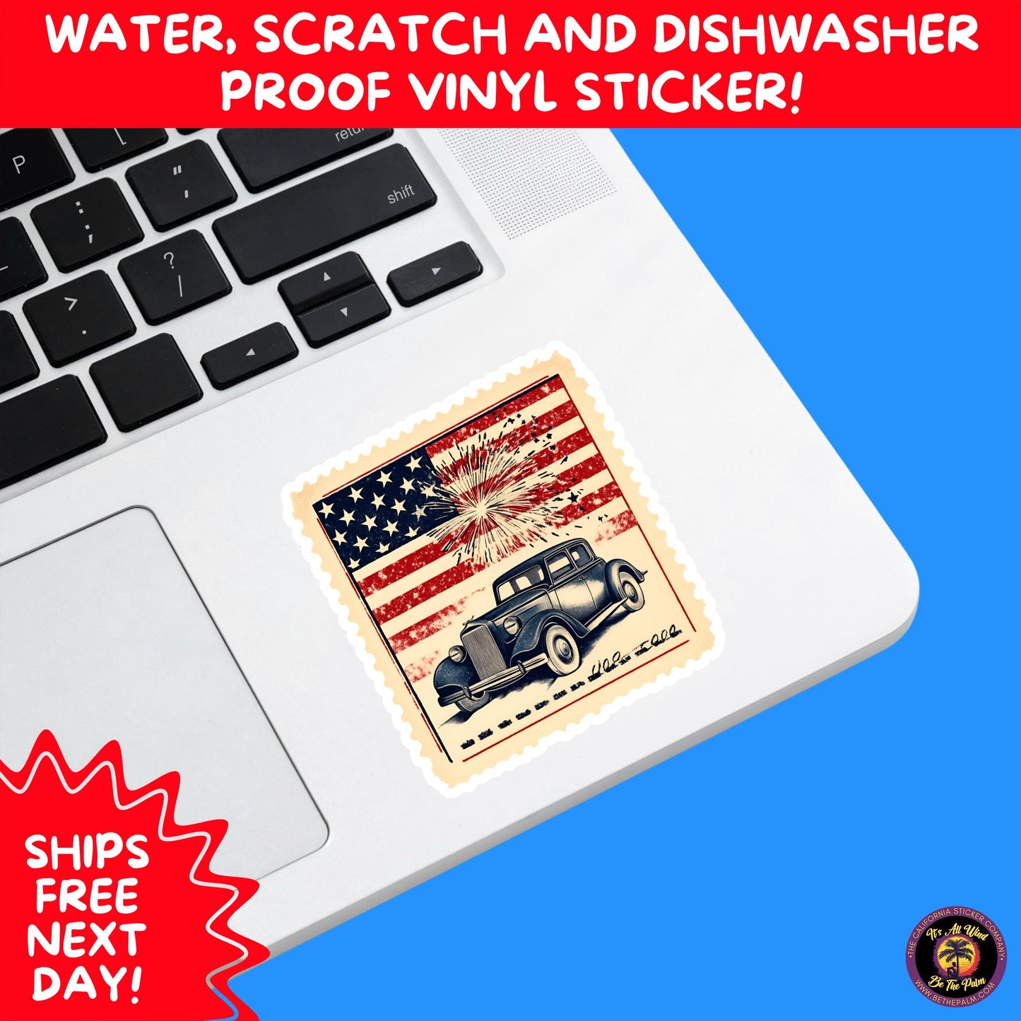 4TH OF JULY | Sticker Pack Independence Day Vinyl Decals, USA Flag, Fireworks, Red White Blue Summer Holiday Patriotic Sticker Set