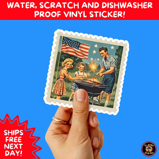 4TH OF JULY | Sticker Pack Independence Day Vinyl Decals, USA Flag, Fireworks, Red White Blue Summer Holiday Patriotic Sticker Set