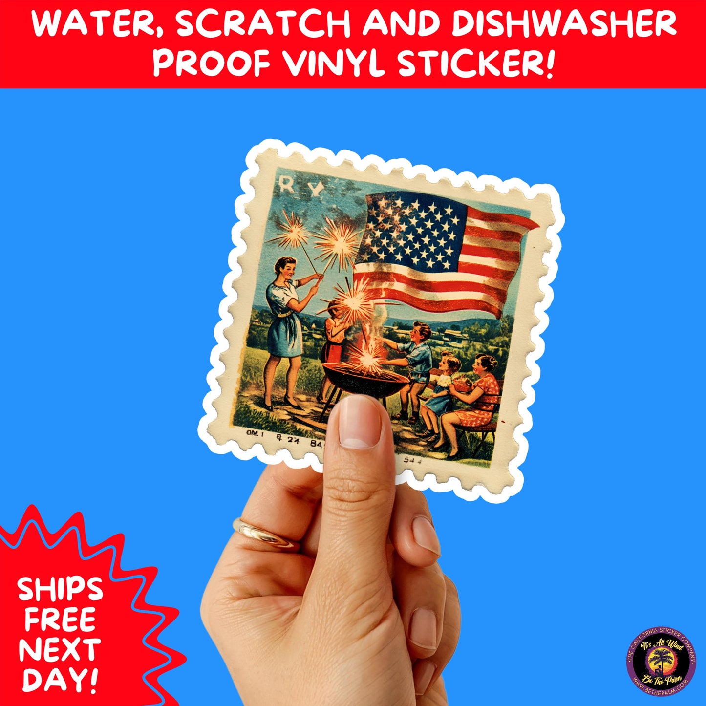4TH OF JULY | Sticker Pack Independence Day Vinyl Decals, USA Flag, Fireworks, Red White Blue Summer Holiday Patriotic Sticker Set