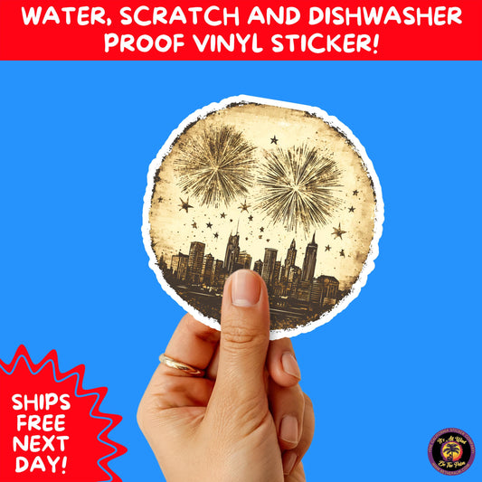 4TH OF JULY | Sticker Pack Independence Day Vinyl Decals, USA Flag, Fireworks, Red White Blue Summer Holiday Patriotic Sticker Set