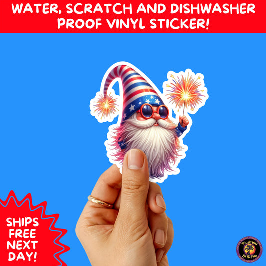 4TH OF JULY | Sticker Pack Independence Day Vinyl Decals, USA Flag, Fireworks, Red White Blue Summer Holiday Patriotic Sticker Set