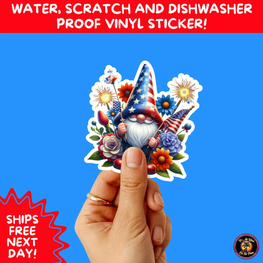 4TH OF JULY | Sticker Pack Independence Day Vinyl Decals, USA Flag, Fireworks, Red White Blue Summer Holiday Patriotic Sticker Set
